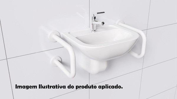 Encontraproduto.com.br - Barra de Apoio Lateral Fixa para Lavatório 20cm Alumínio Prata Levevida