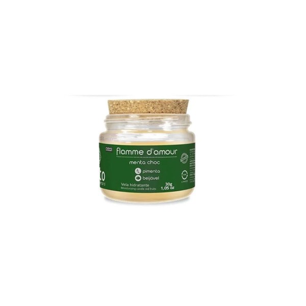 Encontraproduto.com.br - Vela Beijável Para Massagem Menta Choc Flamme Damour Linha Sado - Santo Cosméticos - Sabor: Menta
