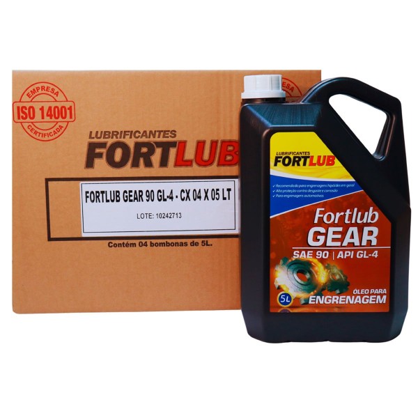 Óleo Lubrificante Fortlub Gear 90 GL-4 Caixa 04 Unidades 5 Litros (MP)