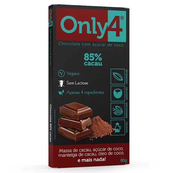 Encontraproduto.com.br - Chocolate 85% Cacau Only4 80 G