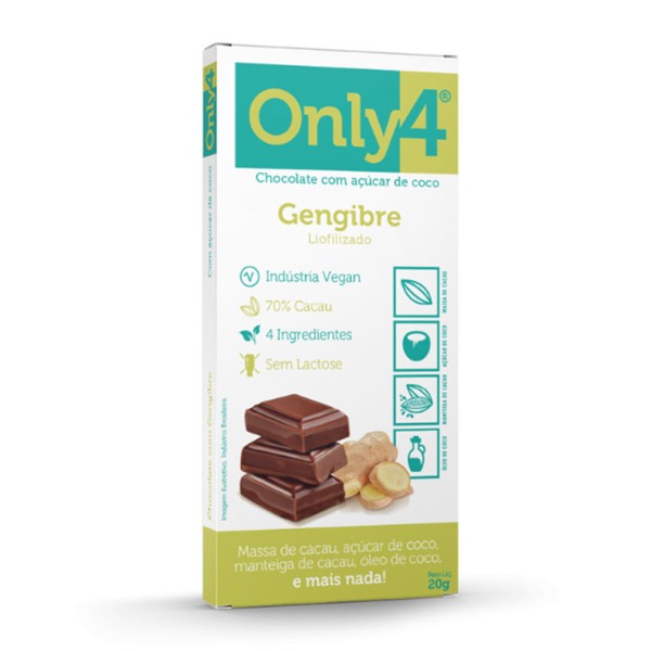 Encontraproduto.com.br - Chocolate Vegano Com Gengibre Only 4 20g