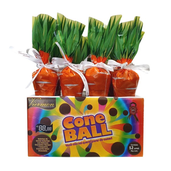 Cone Ball Casquinha Chocolate ao Leite Crocante 80g c/12 - Viermon