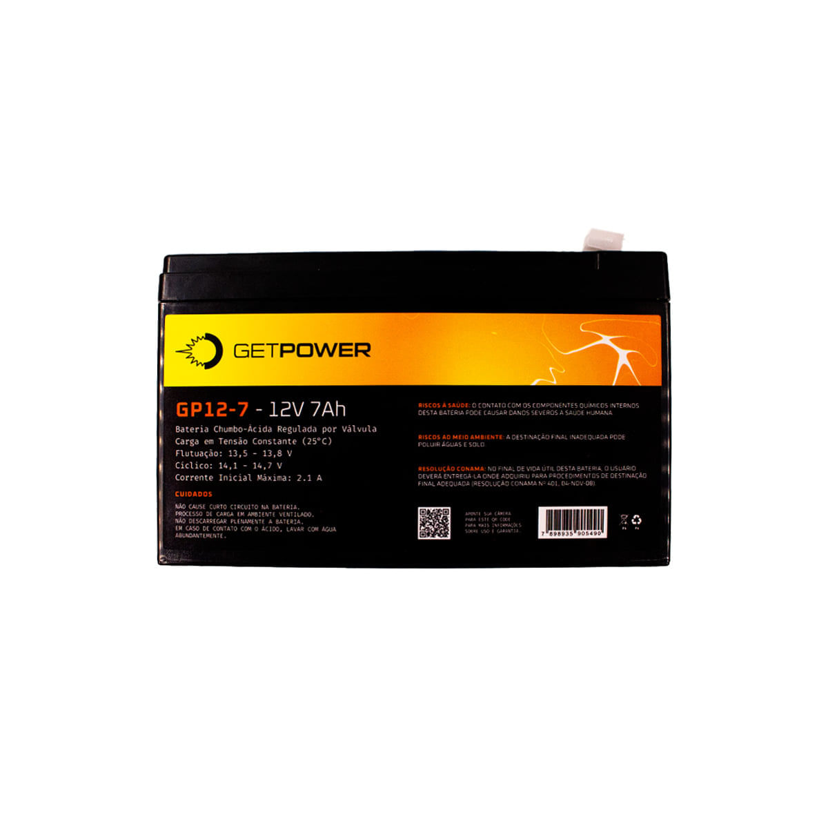 Encontraproduto.com.br - Bateria Selada VRLA 12V, 7Ah GP12-7,0 – GetPower