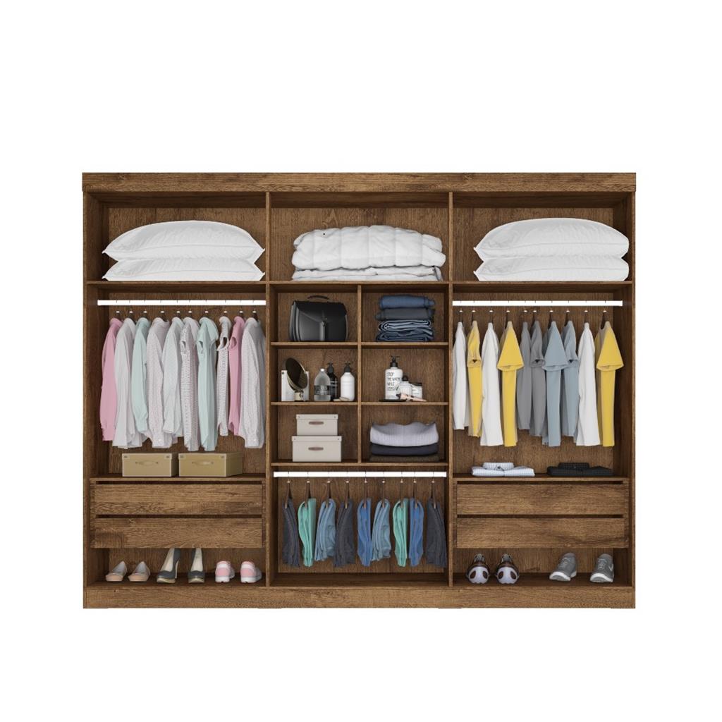 Encontraproduto.com.br - Guarda Roupa Casal com Espelho 6 Portas 100% MDF Alba Made Marcs