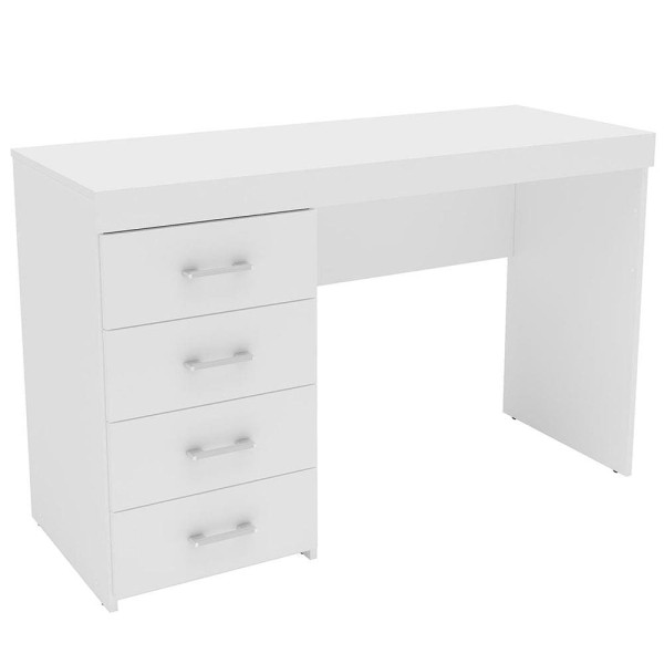 Encontraproduto.com.br - Escrivaninha Malta com 4 Gavetas para Escritório - Branco