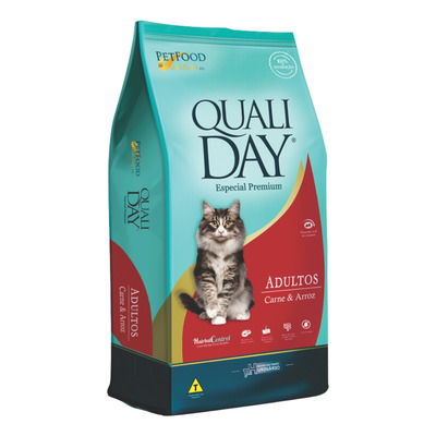 Encontraproduto.com.br - Ração Qualiday Cat Carne e Arroz para Gatos Adultos