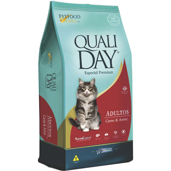 Encontraproduto.com.br - Ração Qualiday Cat Carne e Arroz para Gatos Adultos
