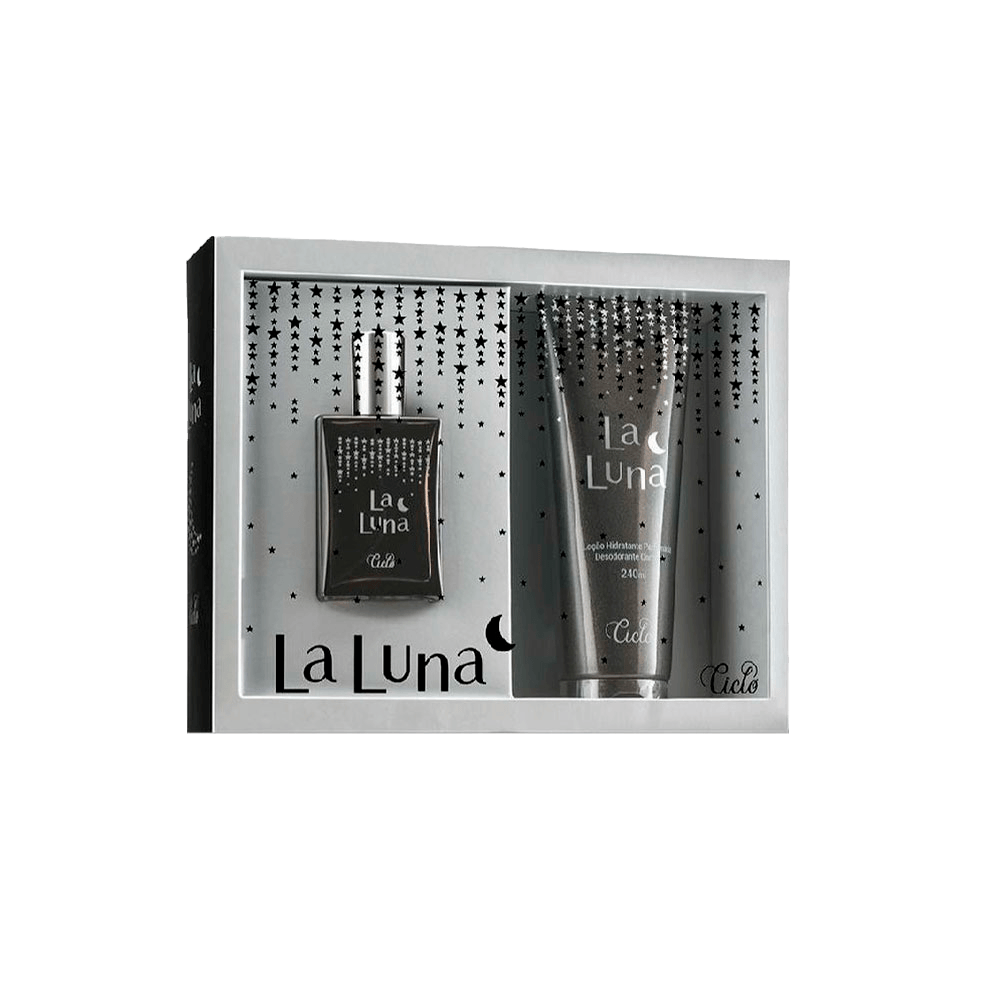Encontraproduto.com.br - Ciclo Cosméticos Kit Estojo La Luna Feminino - Deo Colônia 50ml + Loção Hidratante 240ml