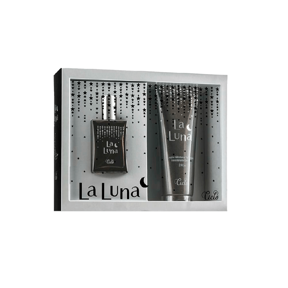 Encontraproduto.com.br - Ciclo Cosméticos Kit Estojo La Luna Feminino - Deo Colônia 50ml + Loção Hidratante 240ml