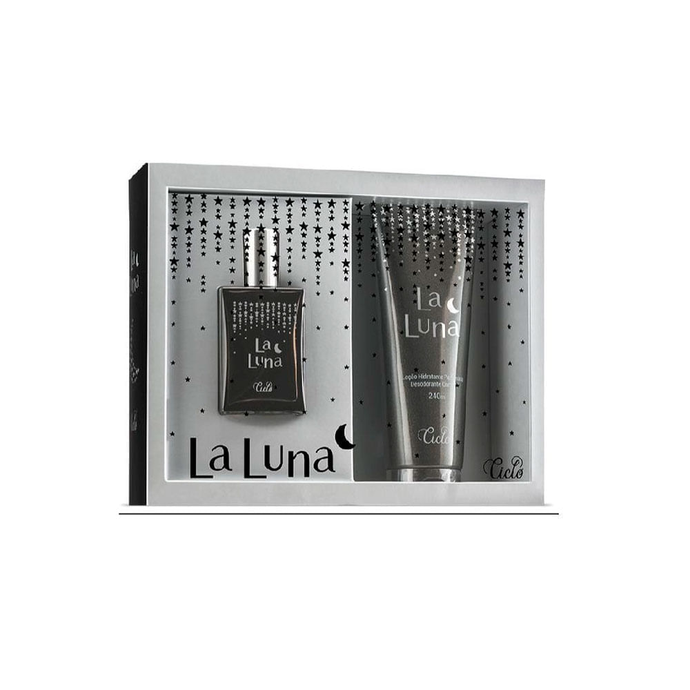 Encontraproduto.com.br - Ciclo Cosméticos Kit Estojo La Luna Feminino - Deo Colônia 50ml + Loção Hidratante 240ml