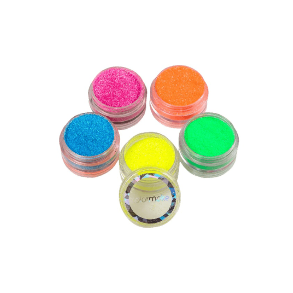 Encontraproduto.com.br - Kit Glitter Em Pó Colormake Neon Iridescente 5x3g