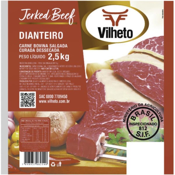 Encontraproduto.com.br - Jerked Beef Vilheto Dianteiro Pacote com 2,5kg