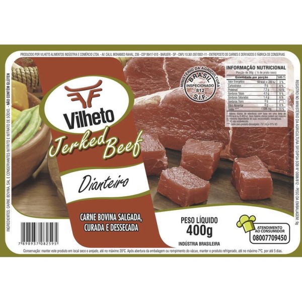 Encontraproduto.com.br - Jerked Beef Vilheto Dianteiro Pacote com 400g