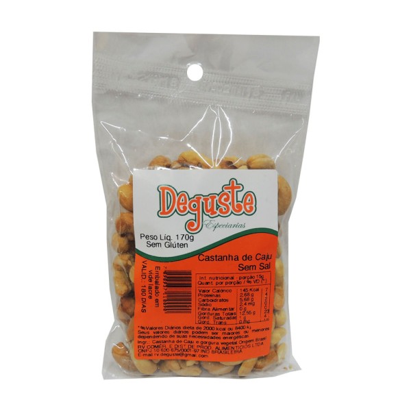 Encontraproduto.com.br - Castanha Caju Deguste Sem Sal 170g