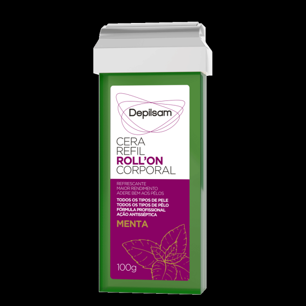 Cera Refil Roll-On Corporal Depilsam Menta 100G
