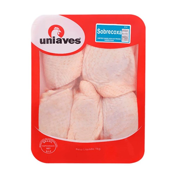 Encontraproduto.com.br - Sobrecoxa de Frango Uniaves Congelada Bandeja com 1kg