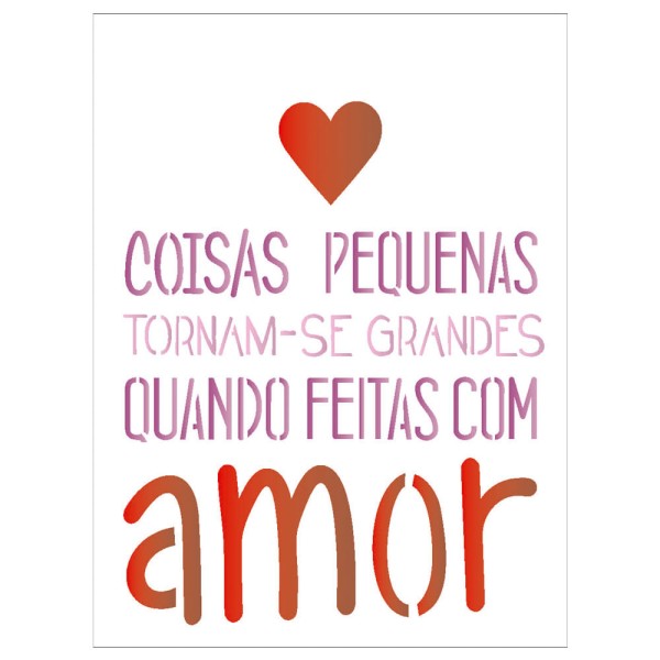 Encontraproduto.com.br - Stencil de Acetato para Pintura OPA 15 x 20 cm - 1754 Com Amor