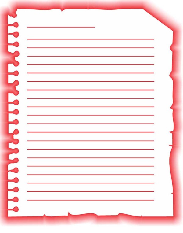 Encontraproduto.com.br - Stencil 20 x 25 cm Folha de Caderno Antigo Ref.1828 OPA