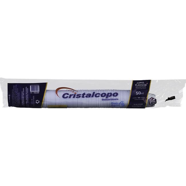 Encontraproduto.com.br - Copo de Plástico Descartável Cristalcopo ABNT 50ml Branco Pacote com 100 unidades