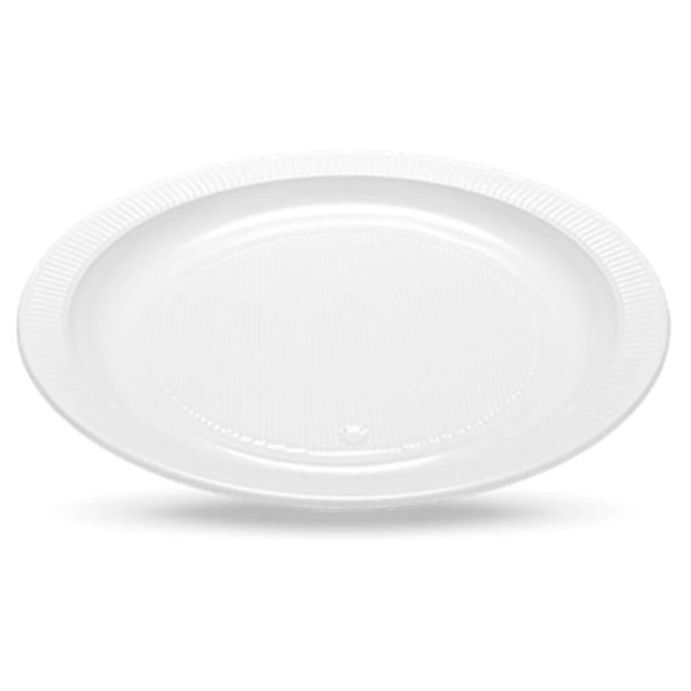 Encontraproduto.com.br - Prato Plástico Cristalcopo Branco 21cm Com 10 Unidades