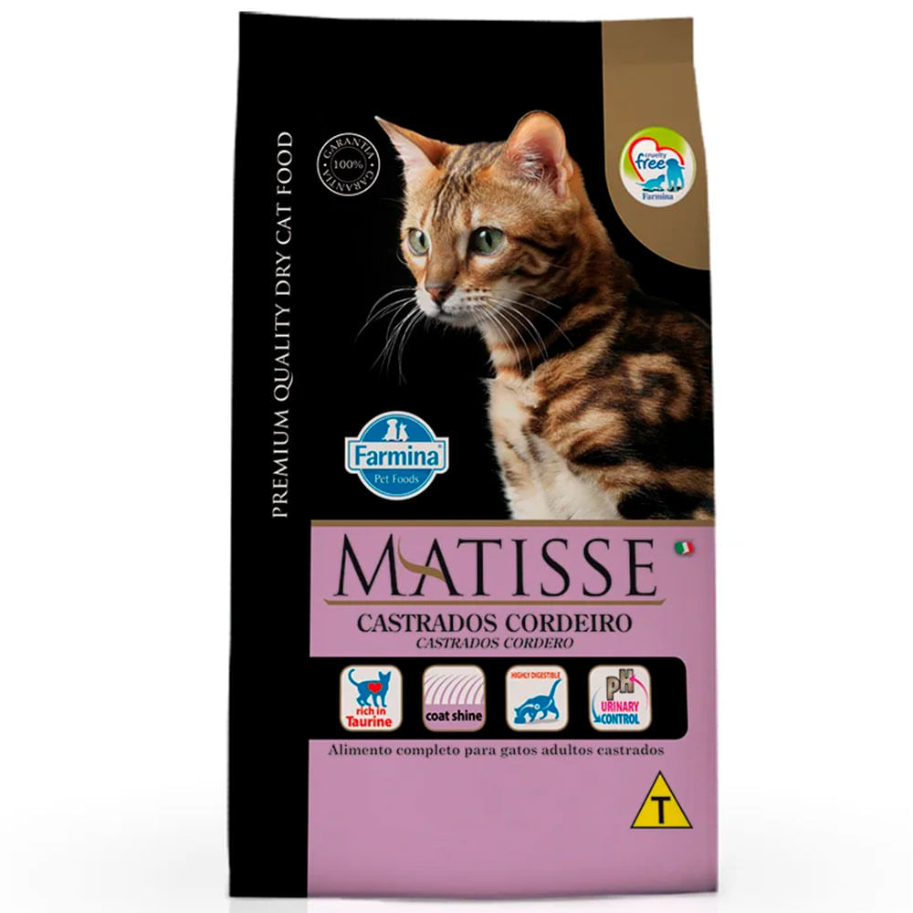 Ração Farmina Matisse para Gatos Adultos Castrados Sabor Cordeiro 2kg