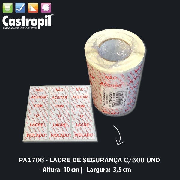 Lacre De Seguranca C/500 Und
