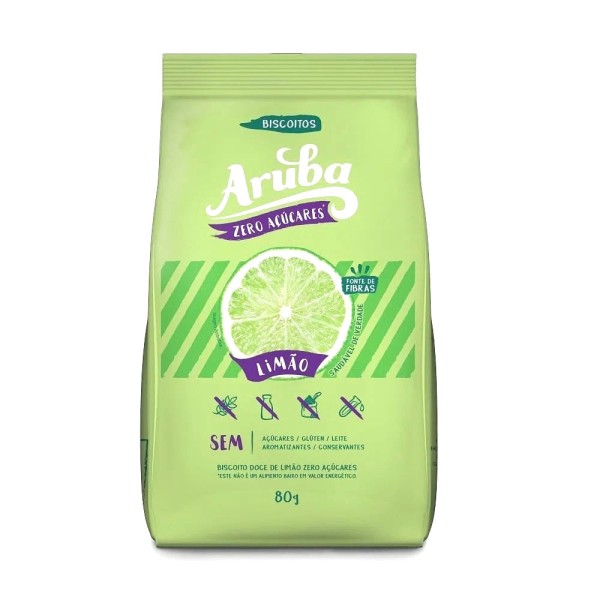 Encontraproduto.com.br - Biscoito Sabor Limao Zero Açúcar - Aruba - 80g