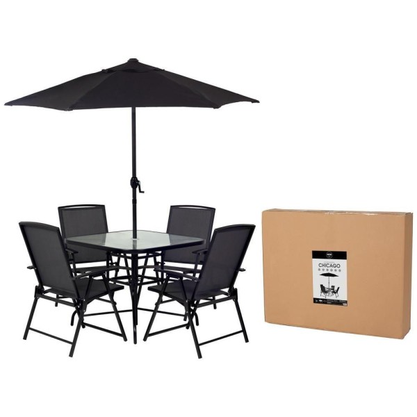 Encontraproduto.com.br - Conjunto Mesa Com 4 Cadeiras E Guarda-sol Chicago - Mor