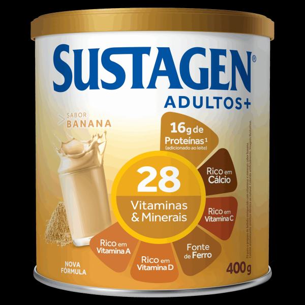 Pó para Preparo de Bebida Banana Sustagen Adultos+ Lata 400g