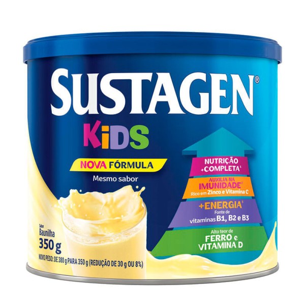 Encontraproduto.com.br - Pack Pó para Preparo de Bebida Baunilha Sustagen Kids Lata 700g 2 Unidades Grátis 30% de Desconto na Segunda Lata