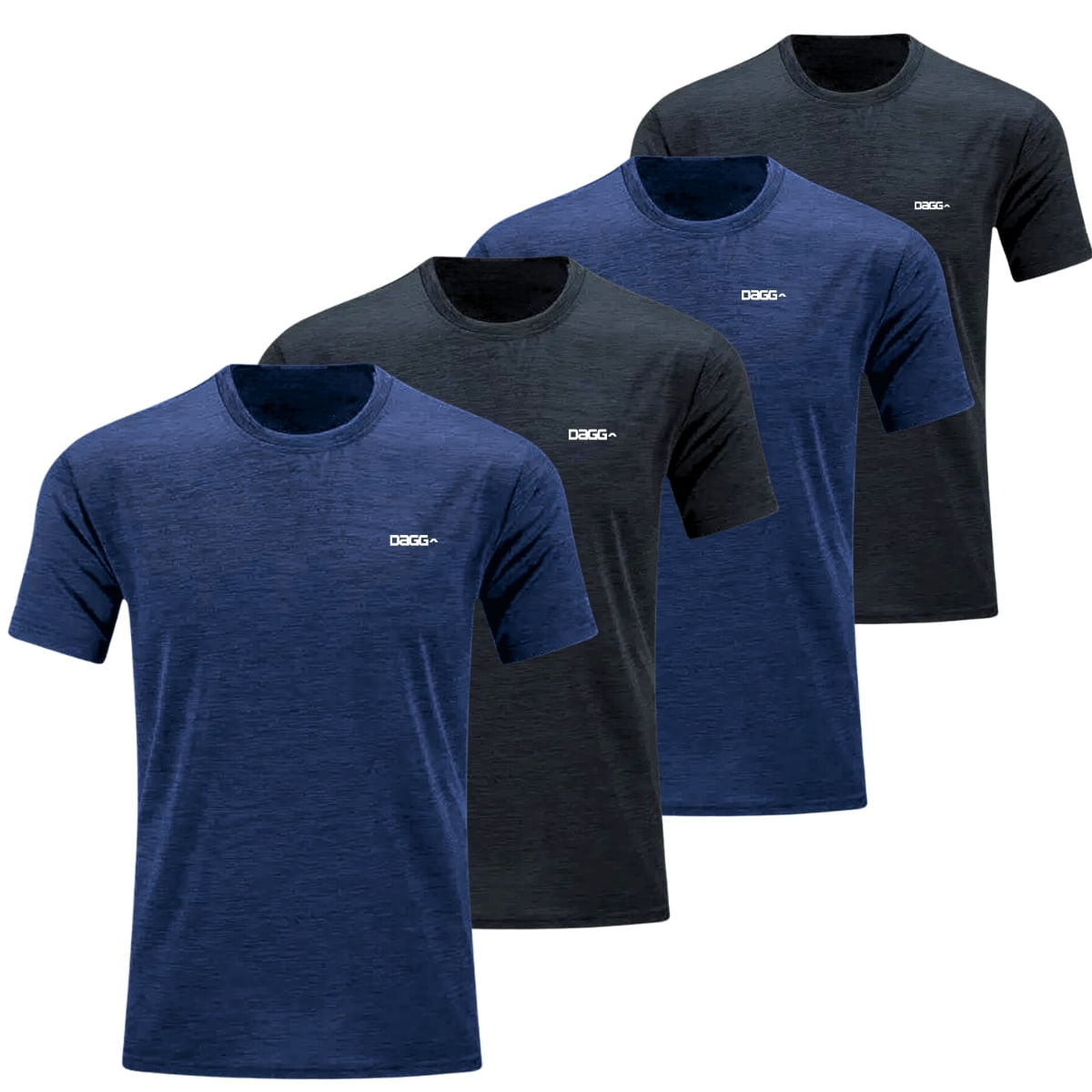Kit 4 Camisetas Masculina Esportiva Dagg Dry Fit Básica Lisa Respirável Academia Corrida Caminhada
