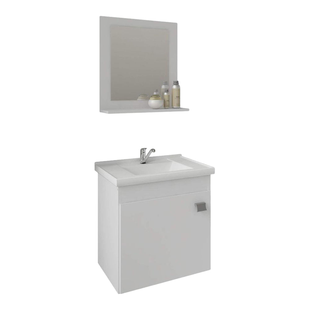 Encontraproduto.com.br - Gabinete Iris MGM 44cm para Banheiro com Espelheira - Branco