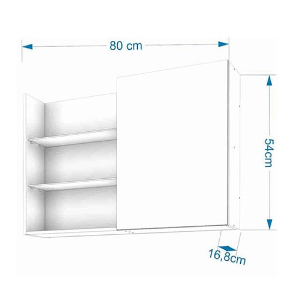 Encontraproduto.com.br - Espelheira para Banheiro Jasmim 80cm Amêndoa - MGM MÓVEIS