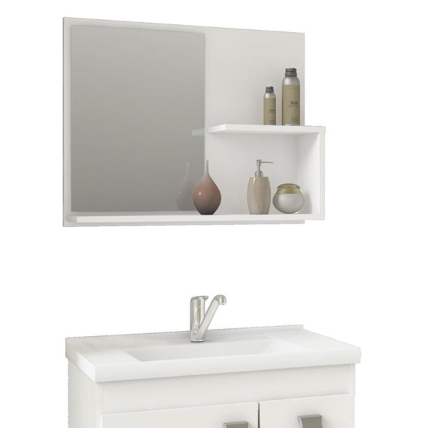 Encontraproduto.com.br - Gabinete Isa MGM 55cm para Banheiro com Espelheira - Branco