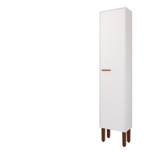 Encontraproduto.com.br - Armário Paneleiro para Cozinha Slim 42,4x205x30cm MDF Branco