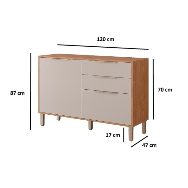 Encontraproduto.com.br - Balcão De Cozinha Modulado Divina C-2 Gavetas E 2 Portas C-tampo 120 Cm Freijo-titanium - Mgm