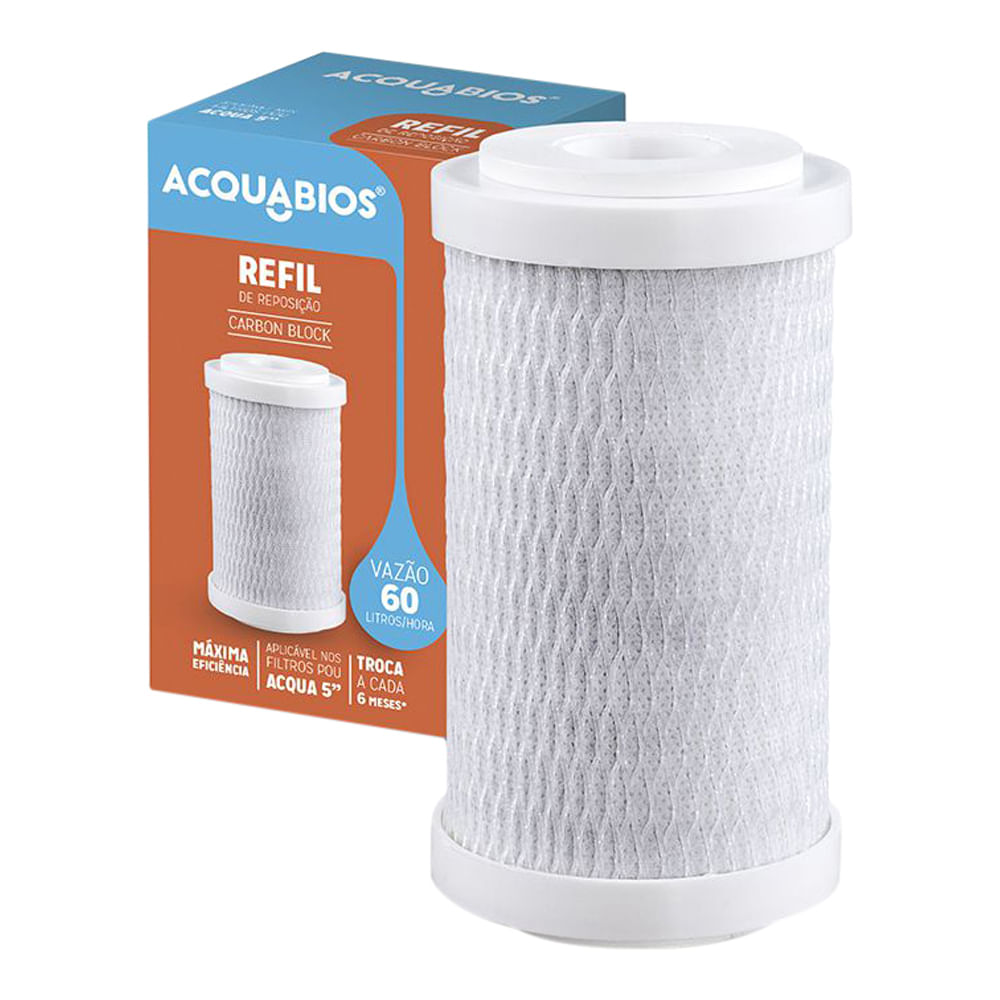 Refil Filtro de Água Para Torneira Acquabios Carbon Block 5