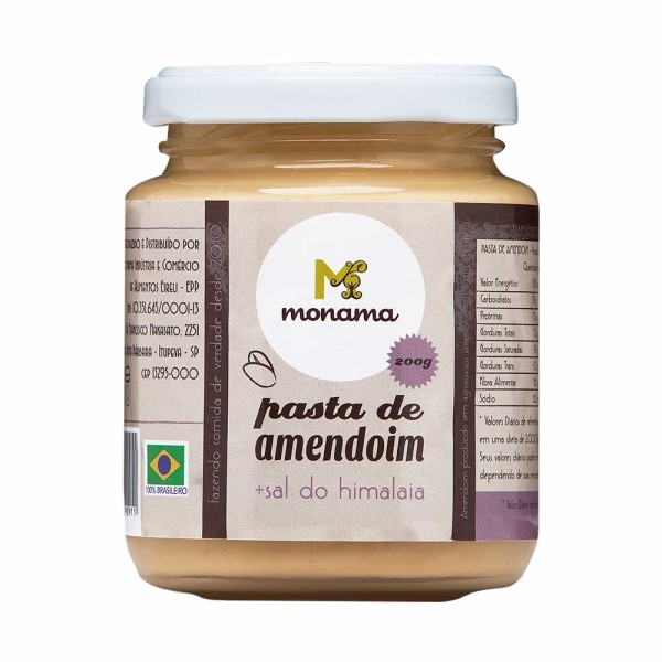 Encontraproduto.com.br - Pasta de Amendoim Orgânico com Sal do Himalaia - Monama - 200g