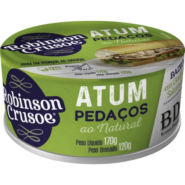 Encontraproduto.com.br - Atum em Pedaços Robinson Crusoe Natural Lata com 120g