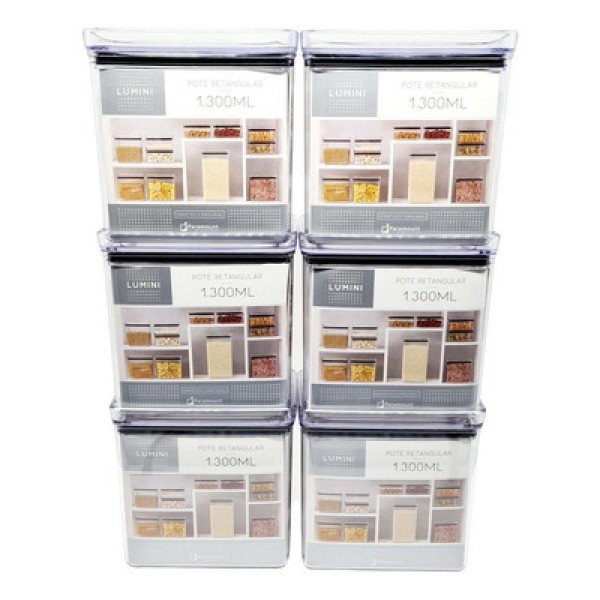 Pote Hermético Lumini Quadrado 1 Litro