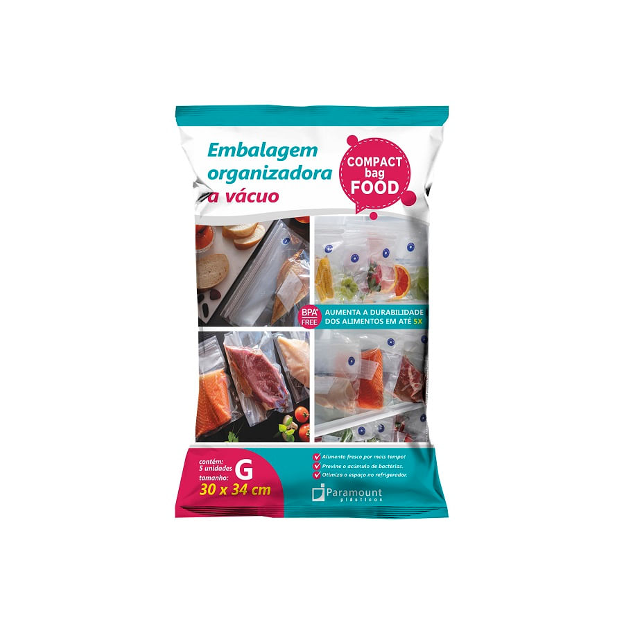Embalagem a Vácuo Compact Food em Polipropileno 13x23cm Paramount