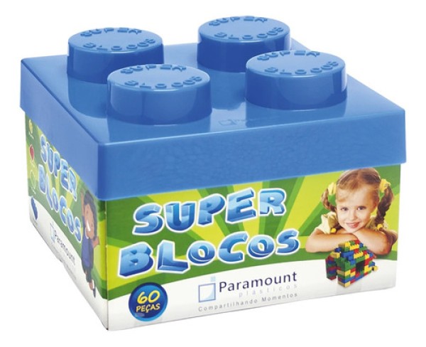 Encontraproduto.com.br - Super Blocos Para Montar 60 Pecas Coloridas Paramount