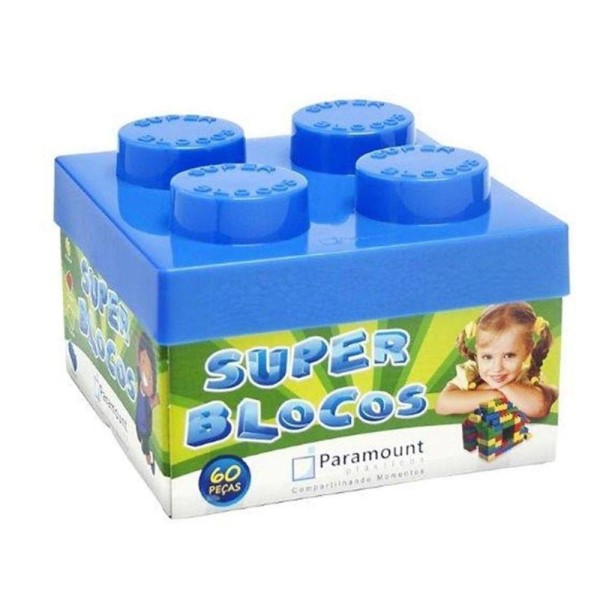 Super Blocos Para Montar 60 Pecas Coloridas Paramount