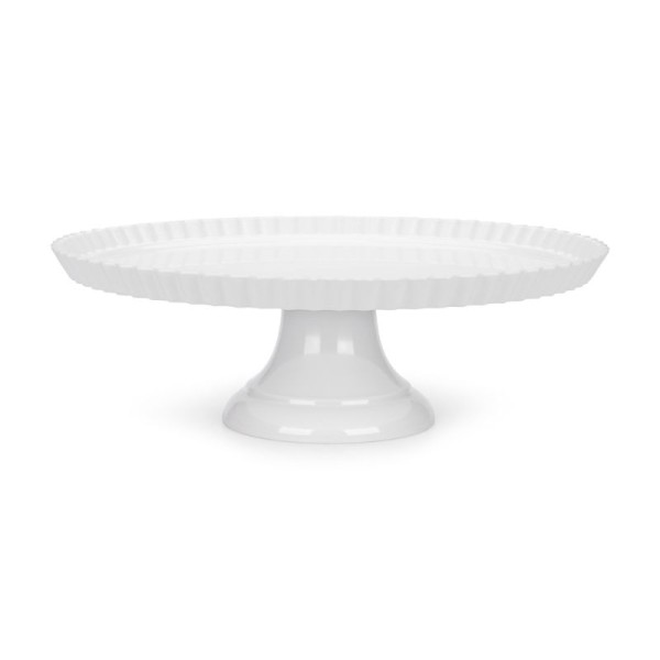 Encontraproduto.com.br - Boleira com Borda Buffet Branco 35,5x11,5cm Haus Concept