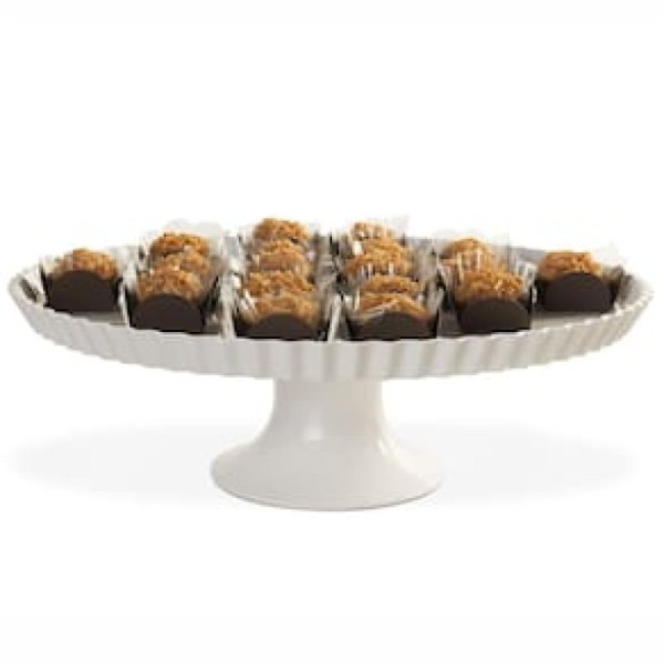 Encontraproduto.com.br - Boleira com Borda Buffet Branco 35,5x11,5cm Haus Concept
