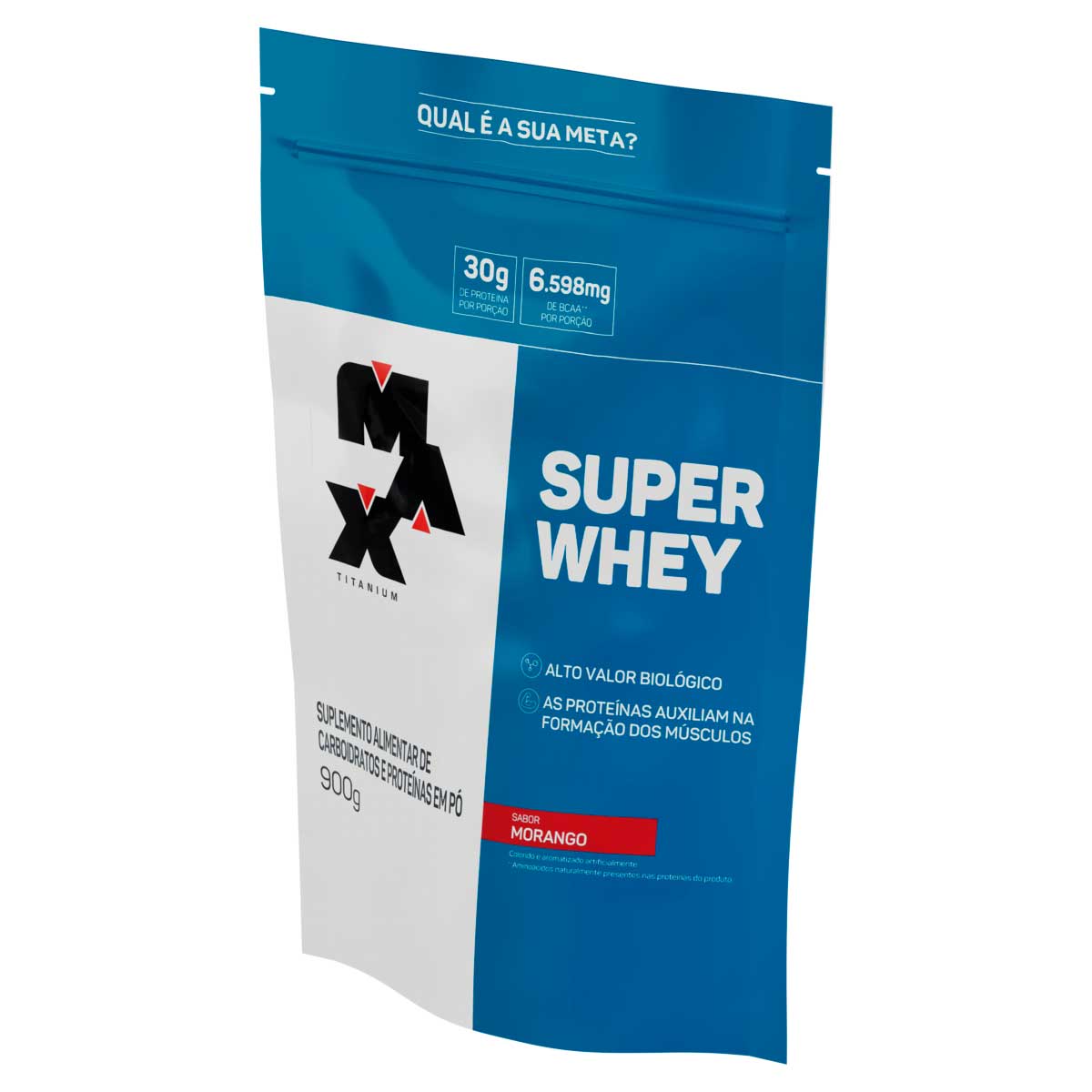 Encontraproduto.com.br - Whey Protein Super Max Titanium Pó Morango 900g Refil