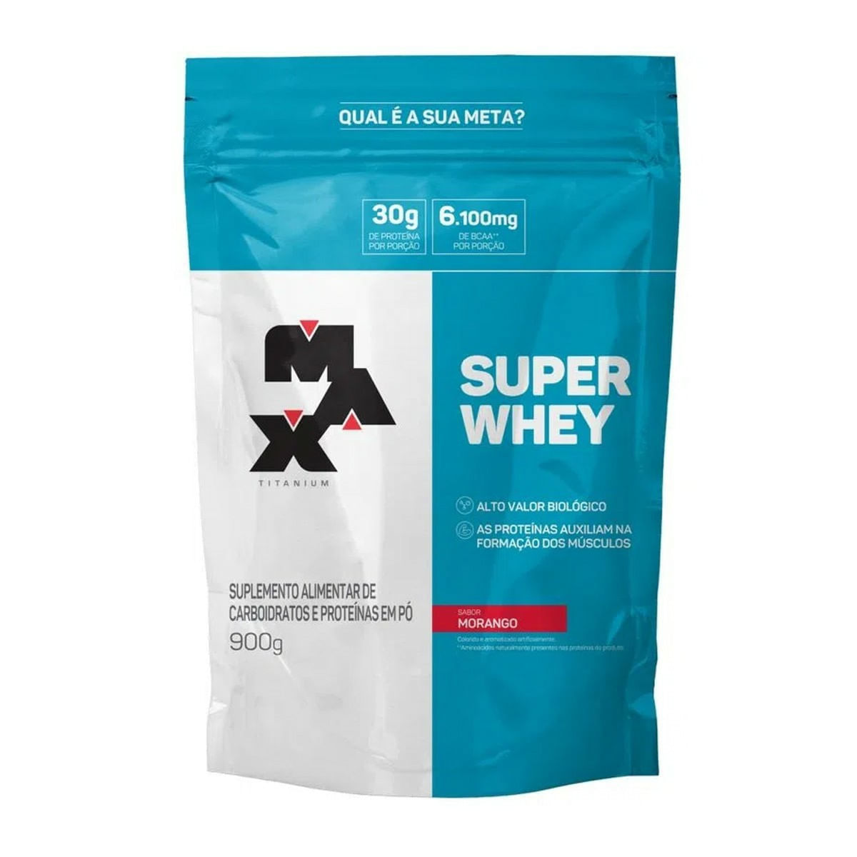 Encontraproduto.com.br - Whey Protein Super Max Titanium Pó Morango 900g Refil