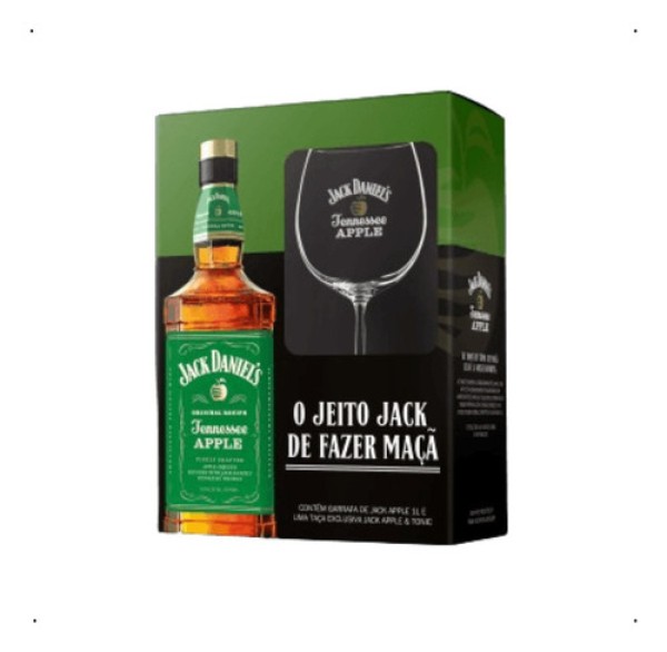 Whiskey Jack Daniels Apple com Taça 1l