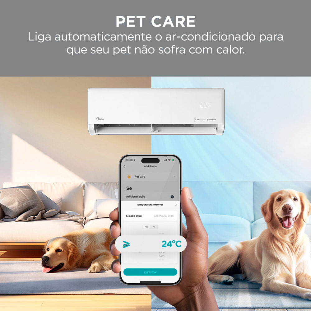 Encontraproduto.com.br - Ar Condicionado Split Hi Wall Inverter Midea AI Ecomaster 12000 BTU/h Frio 42EZVCA12M5 – 220 Volts