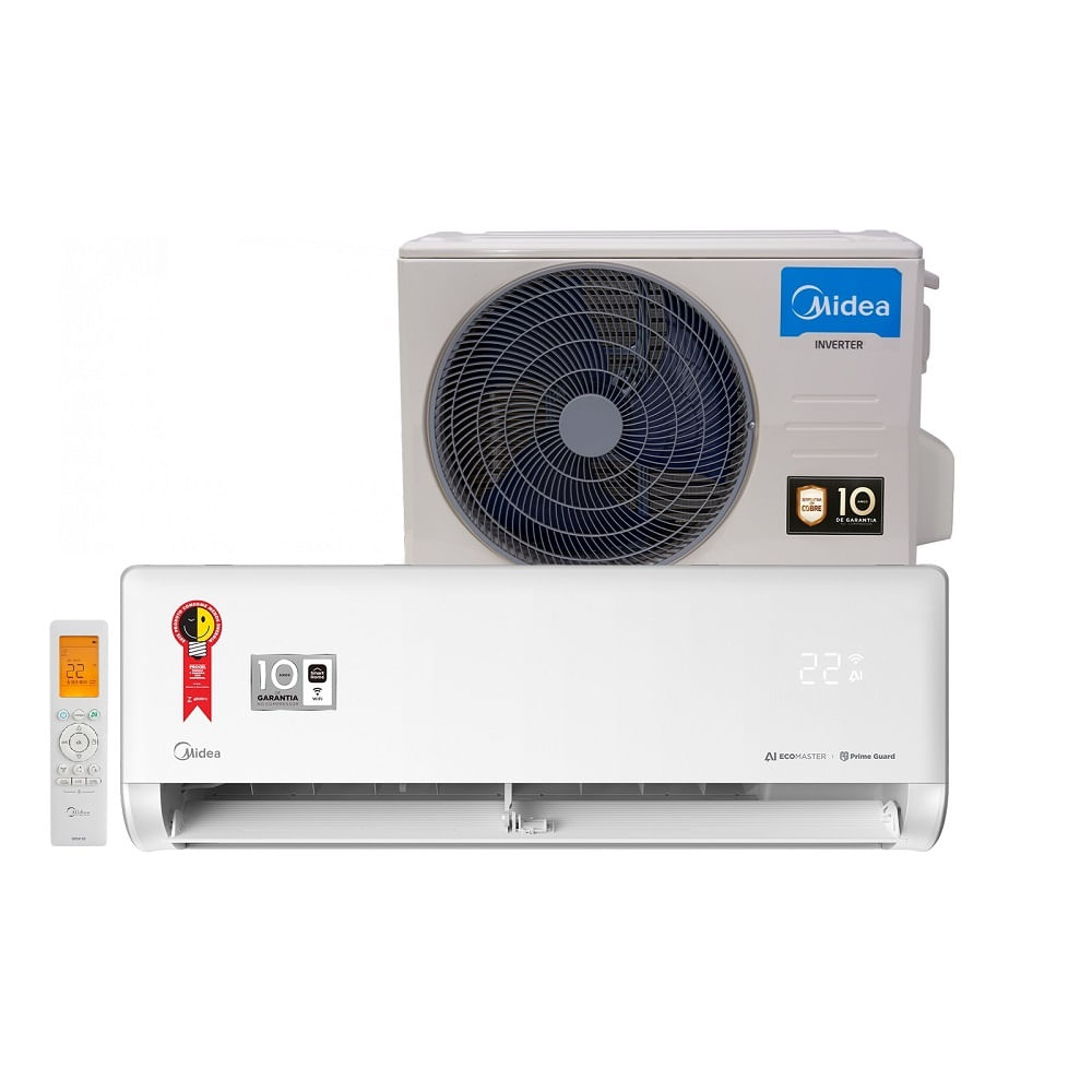 Encontraproduto.com.br - Ar Condicionado Split Hi Wall Inverter Midea AI Ecomaster 12000 BTU/h Frio 42EZVCA12M5 – 220 Volts